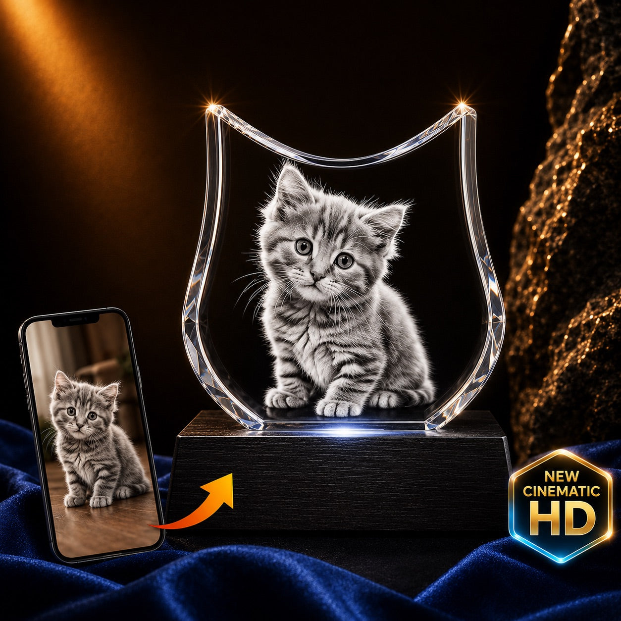 3D Crystal Cat