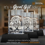 3D crystal candle photo engraving – custom photo gift, gold-tone display (alternate) | Crystal 3D Pix