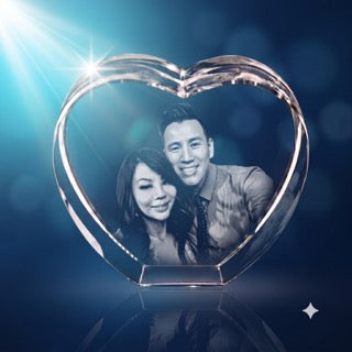3D crystal heart-shaped swatch thumbnail – clean shape preview, blue-tone display | Crystal 3D Pix