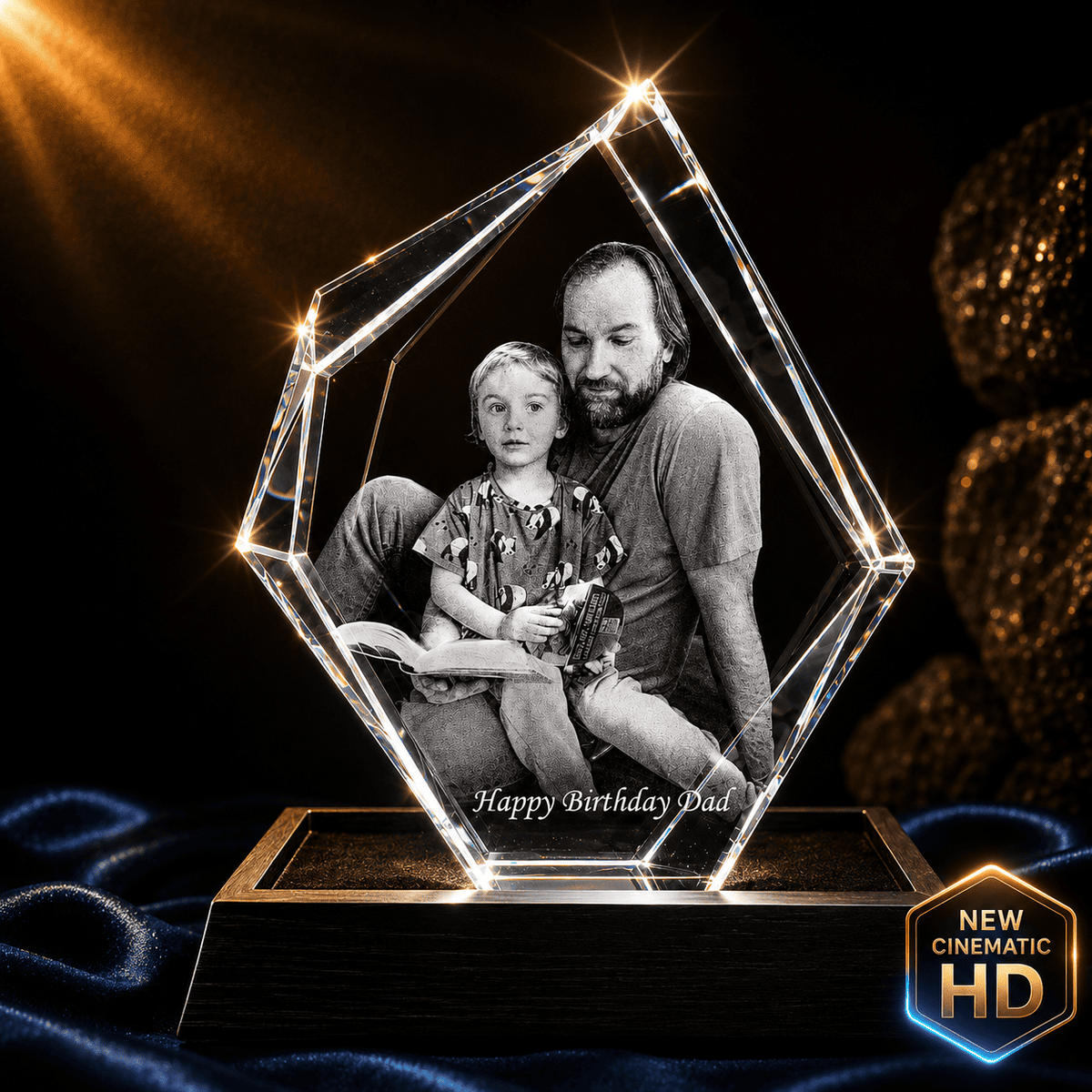 Celebrate Dad’s special day with a stunning crystal photo engraving. A perfect birthday gift for cherished memories and heartfelt moments!